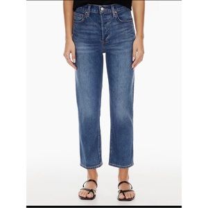 Arlo High Rise Straight Crop Jeans Denim Forum Aritzia